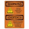 Signmission Safety Sign, OSHA WARNING, 7" Height, Evacuate Immediately Bilingual, Landscape OS-WS-D-710-L-12602 - alternate 1